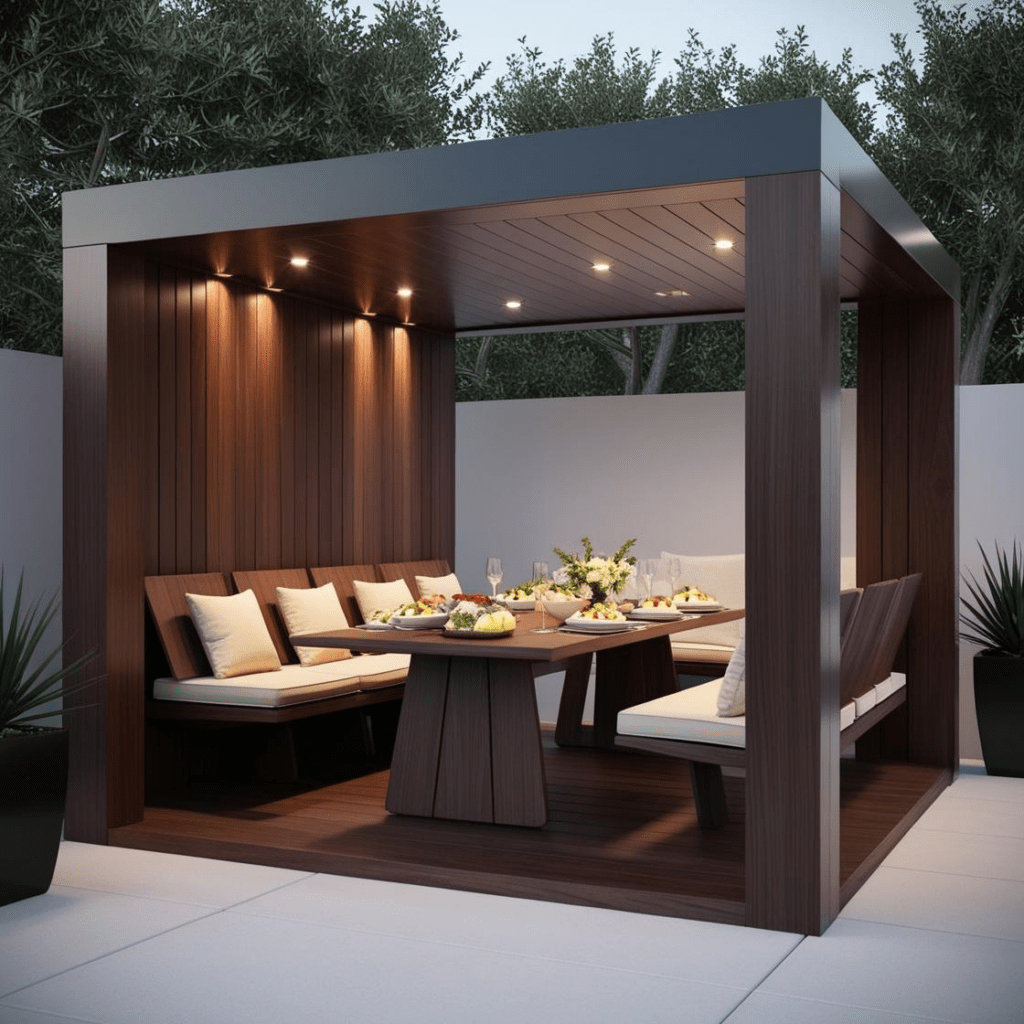 Custom wooden gazebo design in Kenyan garden